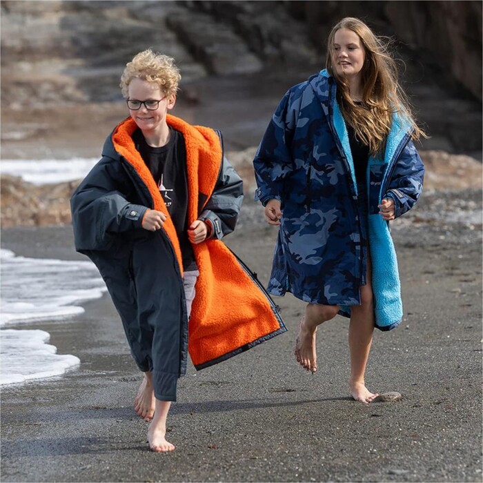 2024 Dryrobe Advance Junior Cambio De Manga Largo Robe V3KSLSDA - Gris Oscuro / Orange